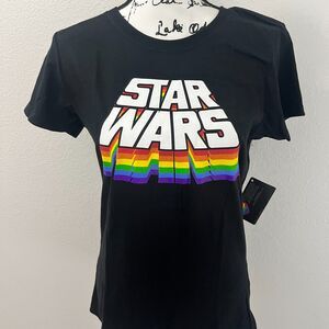 Star Wars Rainbow Collection Disney Pride T-Shirt (Large) Title Logo NWT